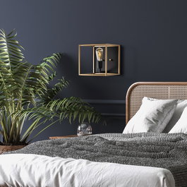 Opviq Lámpara de Pared de Cuerpo Metálico Dorado y Negro